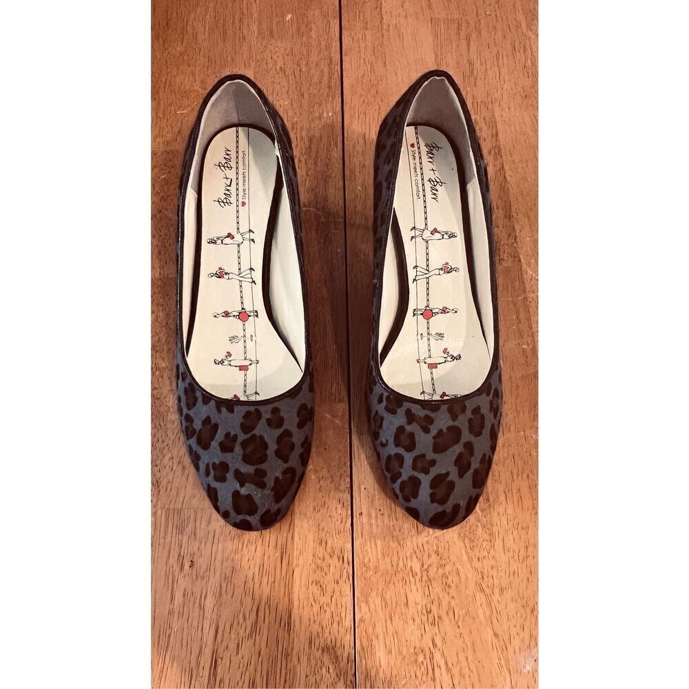 Barr + Barr Gray Leopard Print Pony hair Heels Size 7.5